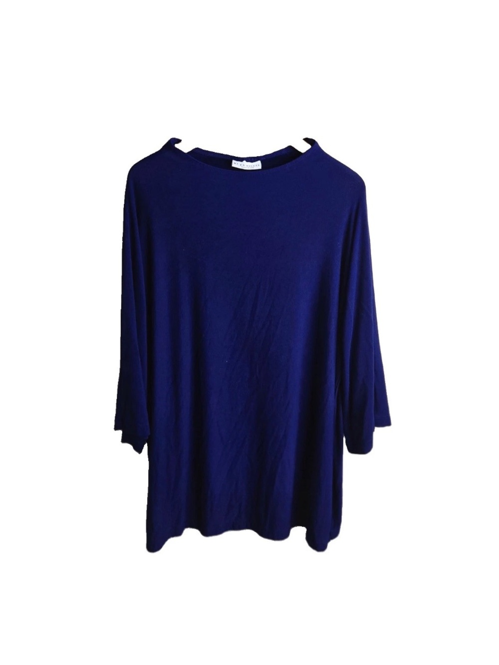 Bryn Walker Adria Tunic M Royal Blue Siro Rayon Lagenlook Oversized Made USA